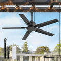 Fanbulous 48'' Outdoor Ceiling Fan No Light,IP65 Wet Rated Waterproof Ceiling Fan with Remote, 6-Speed DC Motor, Farmhouse Gazebo Fan for Porch Patios Pavilion(Black)