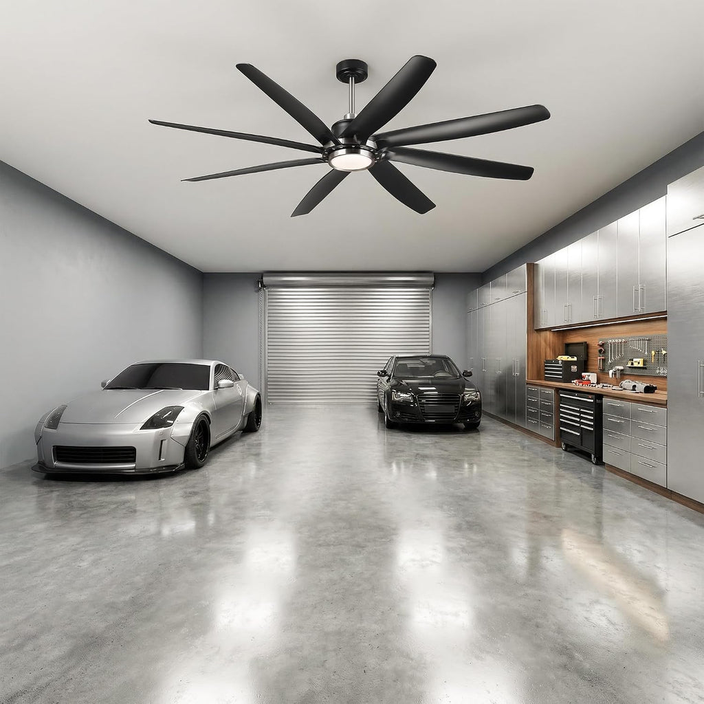 72 Inch Ceiling Fans with Lights and Remote Control, Black Industrial Chandelier Ceiling Fan, Dimmable LED & 3CCT, 6 Speeds Reversible DC Motor, Timer, Lighting Ceiling Fans for Bedroom Living Room