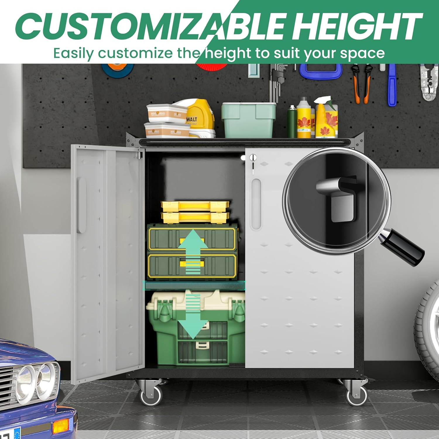 10-Piece Heavy Duty Steel Garage Cabinet System | All-in-One Modular Garage Cabinet Set for Ultimate Workshop Organization | Easy Assembly Garage Storage Cabinets & Tool Bench