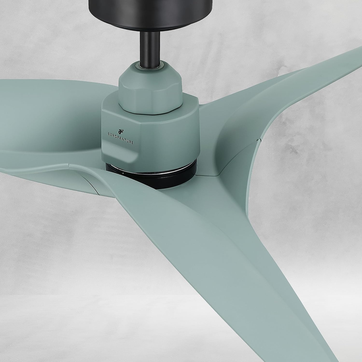 Ceiling Fans without Lights 52 Inch Ceiling Fan No Light for Bedroom Living Room, Flush Mount Outdoor Ceiling Fans for Patios, Remote Control, DC Motor Reversible 3 Blades, Noiseless, Blue-Green