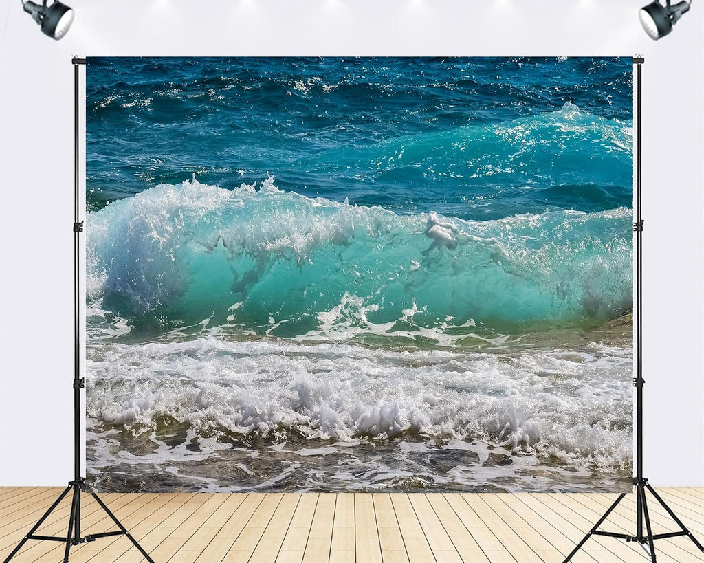 Trykid 20x10ft Turquoise Wave Backdrop Crashing Ocean Foam Clear Water Close Up Photography Background Dynamic Seascape Tapestry Party Decoration Photo Studio Prop Fabric