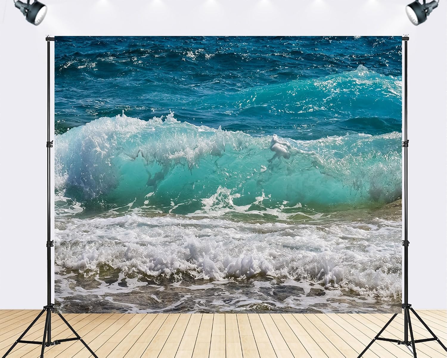Trykid 20x10ft Turquoise Wave Backdrop Crashing Ocean Foam Clear Water Close Up Photography Background Dynamic Seascape Tapestry Party Decoration Photo Studio Prop Fabric