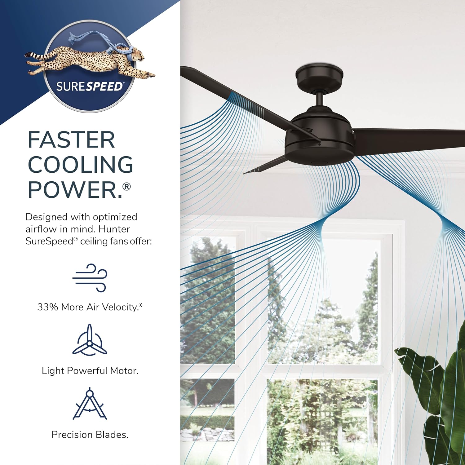 Hunter Fan 52 inch Outdoor Ceiling Fan for Patio with 3 blades, Farmhouse Ceiling Fan, Matte Black, for Living Room, Bedroom, Farmhouse, Kitchen (Renewed)