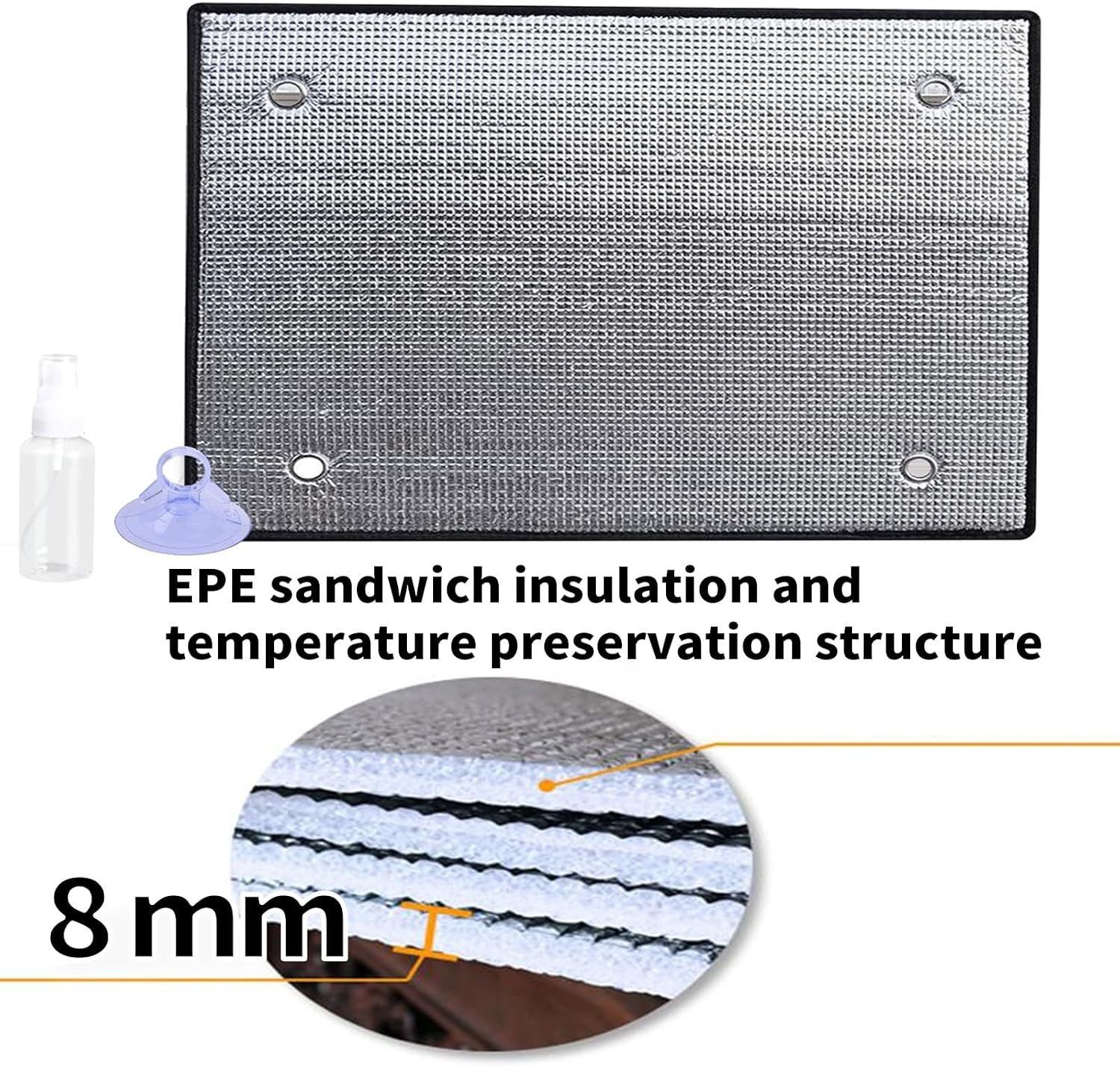 Customizable 8mm Blackout Window Film - Heat Insulation & U-V Protection for Home and Car Windows 1pc(59x104in)