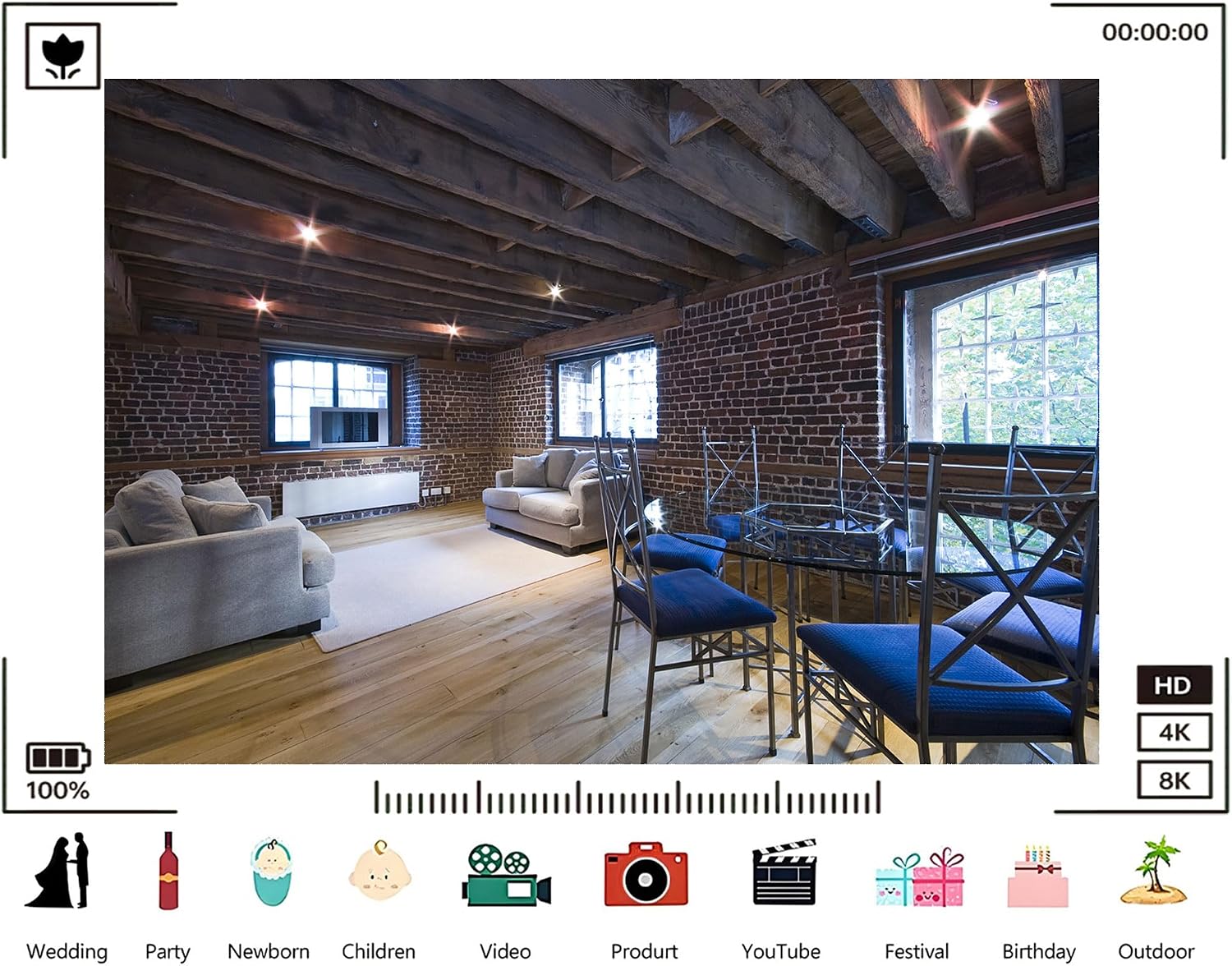 Trykid 20x10ft Rustic Exposed Brick Loft Living Room Backdrop Elegant Industrial Interior Photography Background Beautiful Home Decor Theme Party Decoration Tapestry Photo Booth Prop Fabric