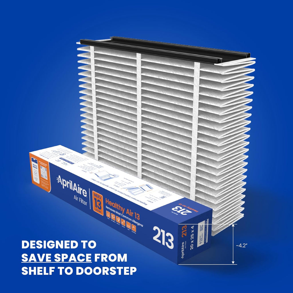 Genuine AprilAire 213 Replacement Filter for AprilAire Whole-House Air Purifiers - MERV 13, Healthy Home Allergy, 20x25x4 Air Filter (Pack of 8)