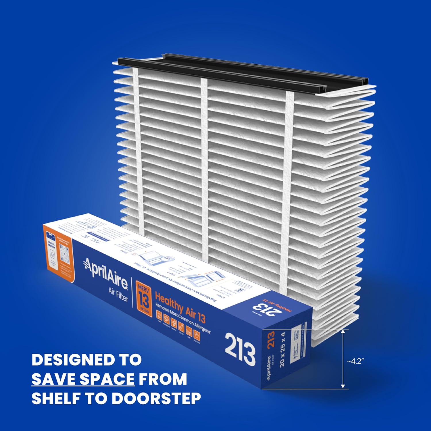 Genuine AprilAire 213 Replacement Filter for AprilAire Whole-House Air Purifiers - MERV 13, Healthy Home Allergy, 20x25x4 Air Filter (Pack of 8)