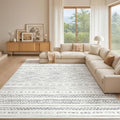 Tortania Area Rug Living Room Rugs- 10x13 Washable Large Soft Neutral Boho Moroccan Bohemian Farmhouse Rug Indoor Floor Carpet for Bedroom Under Dining Table Home Office Decor - Beige Gray