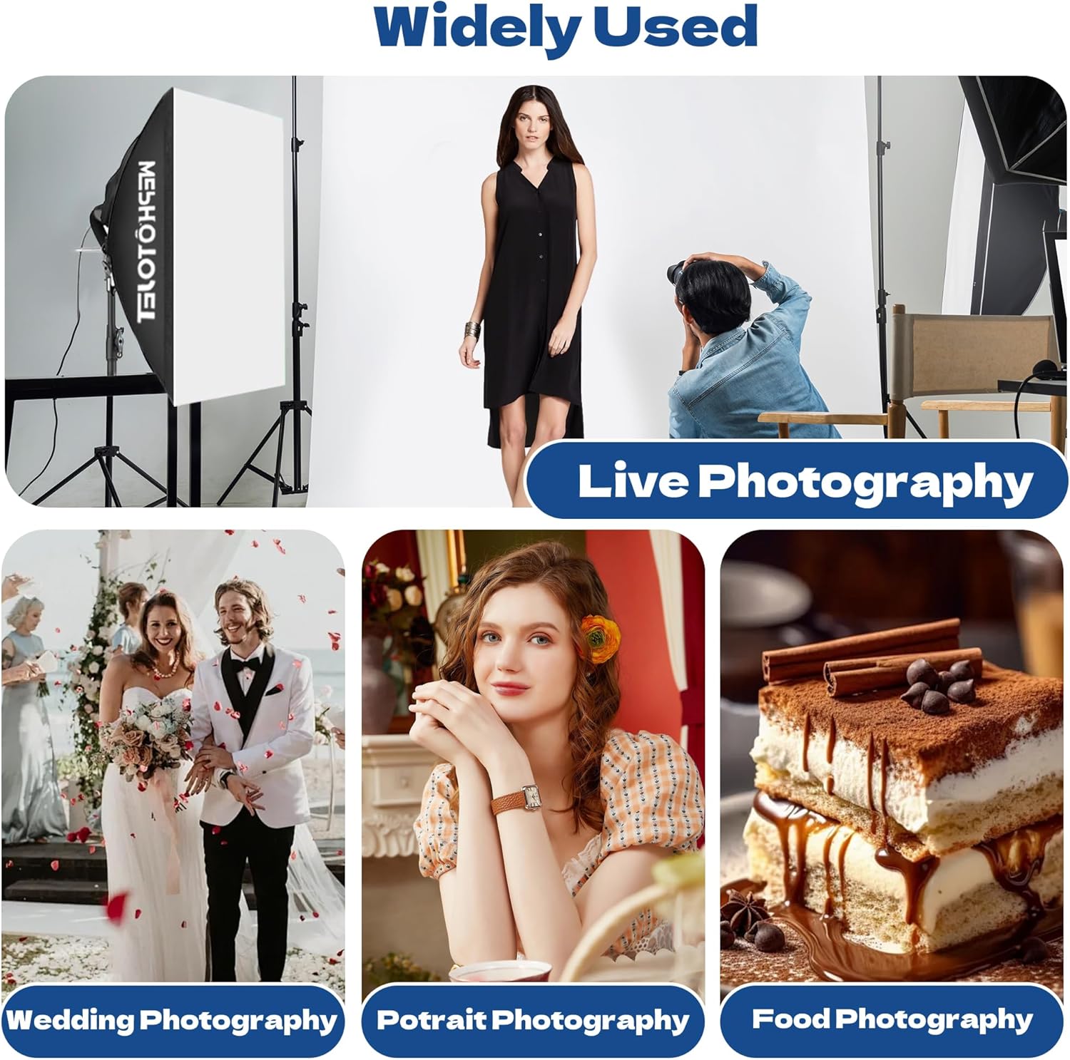 Photography Softboxes Kit with 6.6x10ft Backdrop Stands, 5 Tripod Stands, 3 Color Background Screen, Softbox with 85W Led Bulb, Photo Studio Equipment for Video Shoot, Product & Portrait