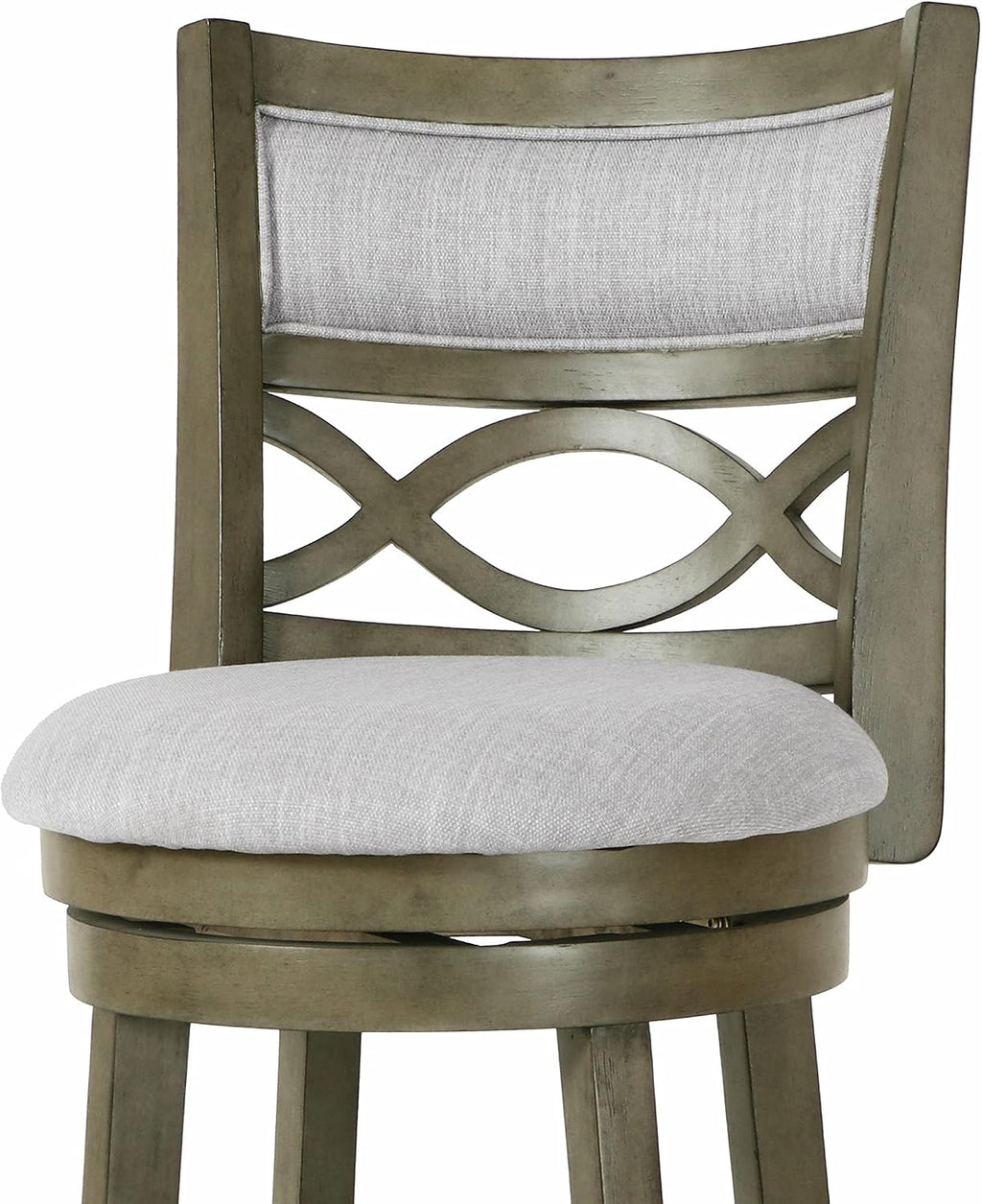 New Classic Furniture Manchester Pub Height Swivel Bar Stools, Set of 2, 29-Inch, Fabric Upholstered Seat & Back Rest, Gray