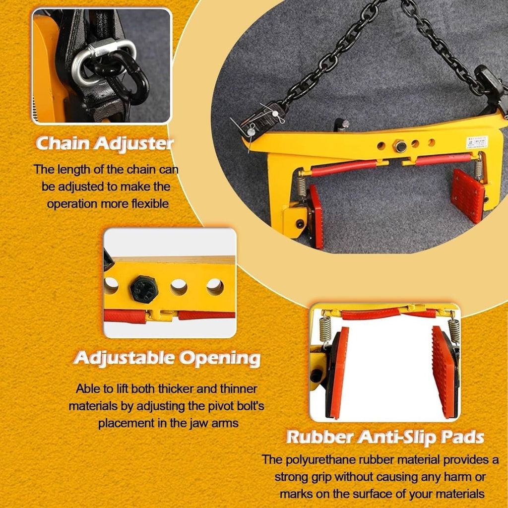 Granite Slab Lifting Clamp Heavy Duty Stone Scissor Lifter Clamps for Carrying and Vertical Transport of Marble(12in)