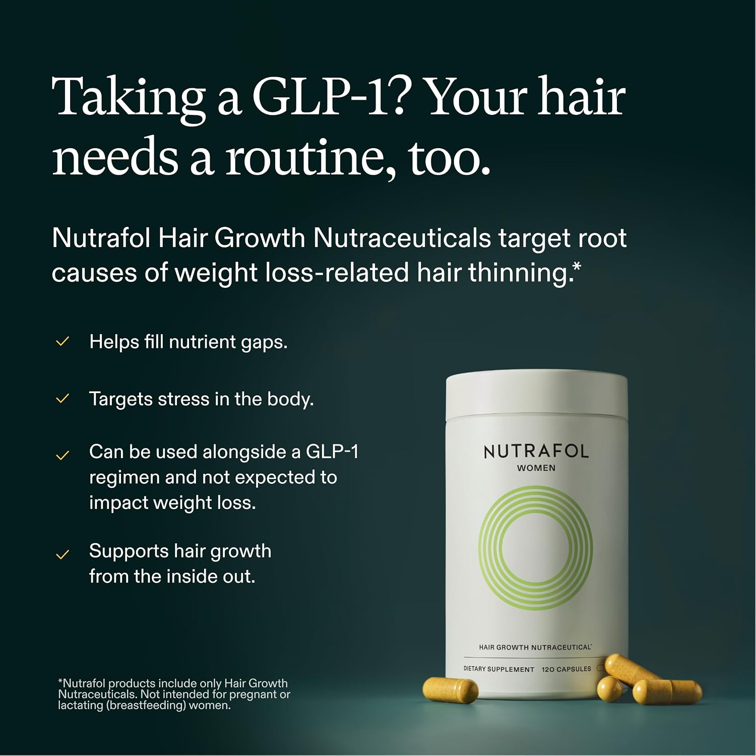 Nutrafol Women's Hair Growth Supplements, Dermatologist Recommended, Ages 18-44, Clinically Proven for Visibly Thicker and Stronger Hair - 2 Month Supply, Pack of 2