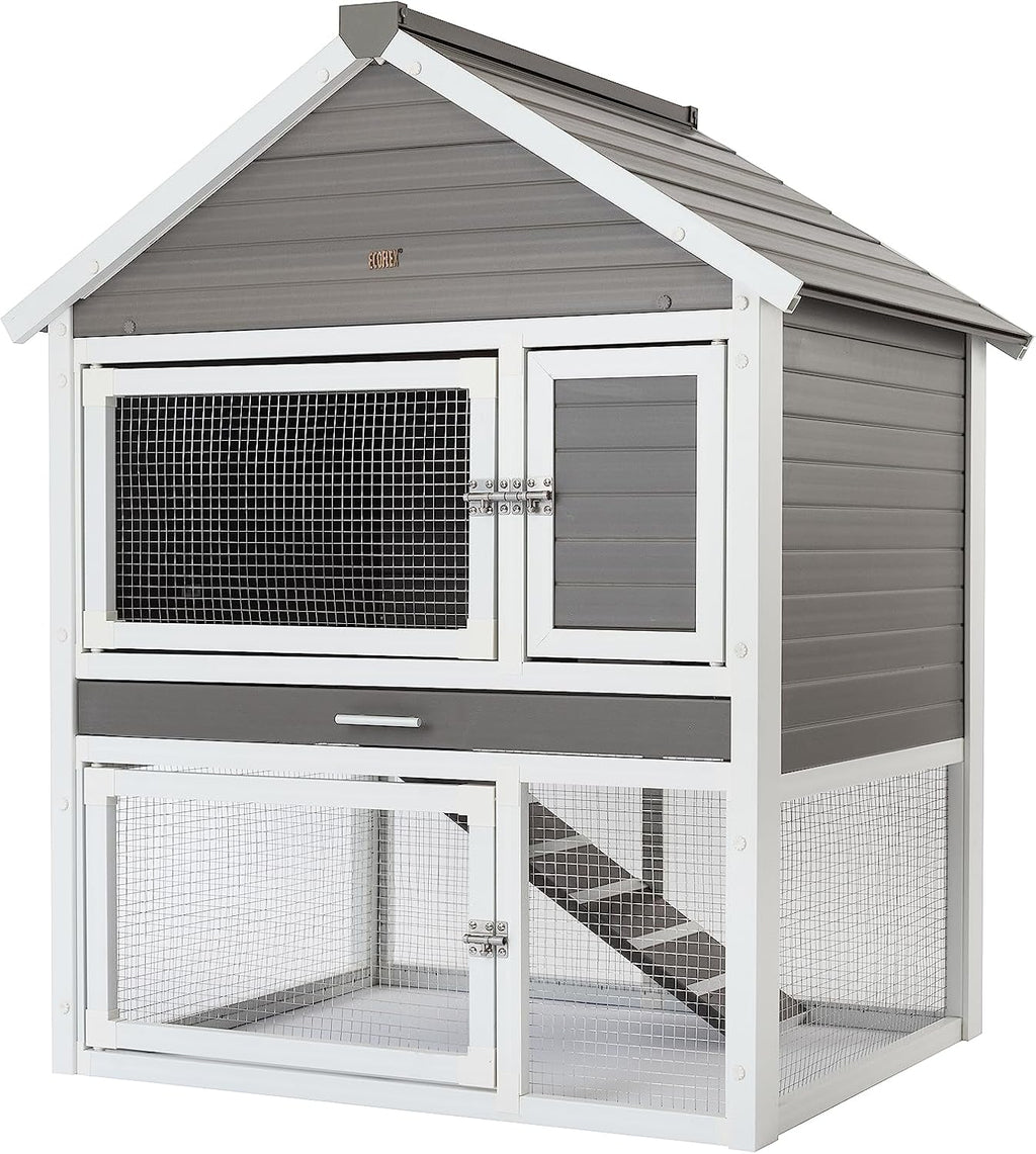 New Age Pet ECOFLEX® Huntington Outdoor Townhouse Rabbit Hutch