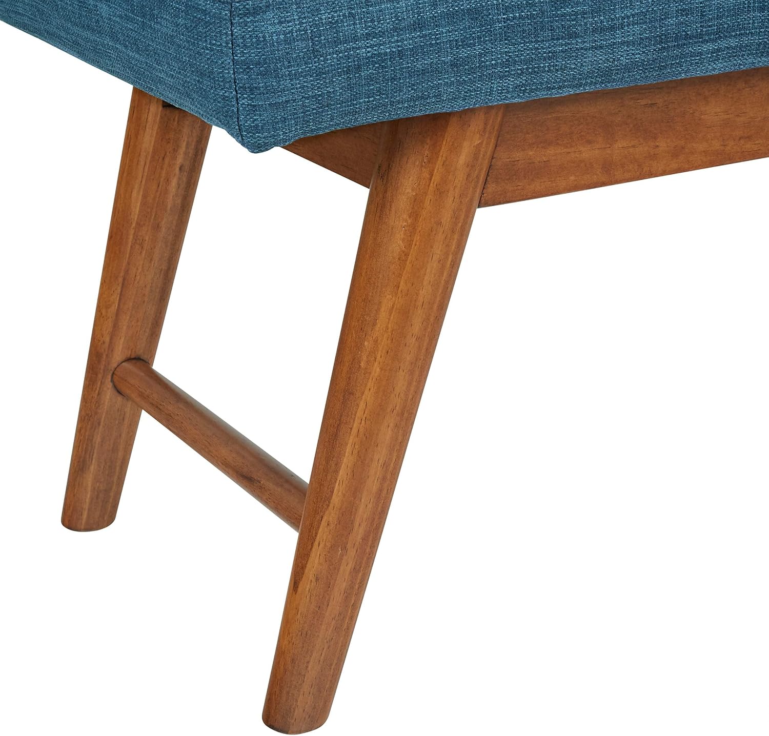 Amazon Basics Modern Haraden Upholstered Button-Tufted Bench, Blue, 16 x 44 x 17 in