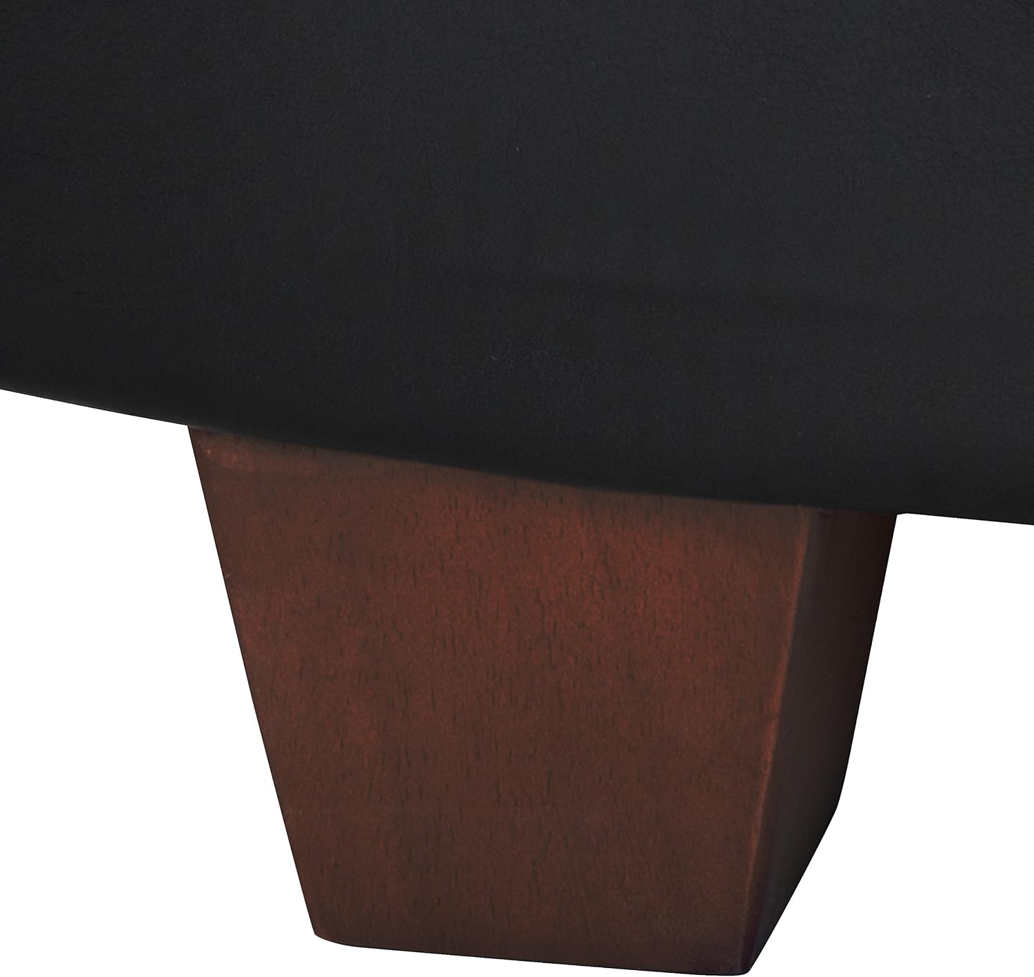 HomePop 32' Large Tufted Round Storage Ottoman - Black Faux Leather