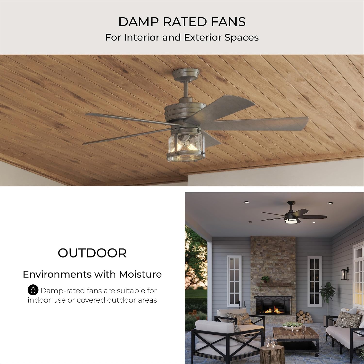 Vast Collection 72-Inch 8-Blade Bronze Modern Ceiling Fan