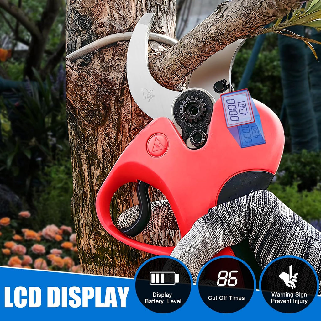 Electric Pruning Shears Cordless, 1.6'(40mm) Cordless Pruner, 2Pcs 2000mAh Battery Operated Pruning Shears & Electric Tree Pruner, SK5 Steel Blades Battery Powered Pruning Shears JOVANT