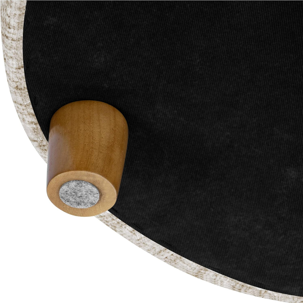 HomePop 24' Large Round Storage Ottoman - Cream Textural Woven
