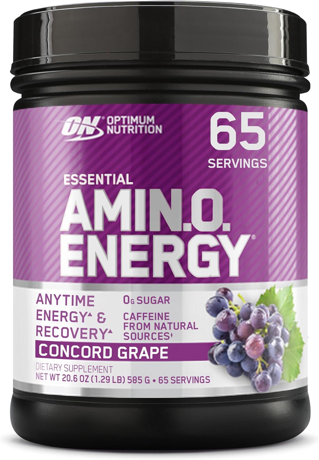 Optimum Nutrition Amino Energy - Pre Workout with Green Tea, BCAA, Amino Acids, Keto Friendly, Green Coffee Extract, Energy Powder - Concord Grape, 65 Servings (Packaging May Vary) (Pack of 6)