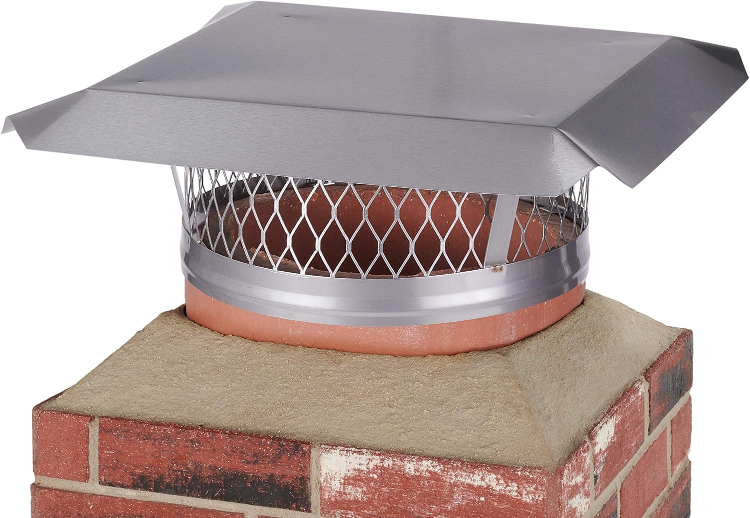 HY-C LC12 Round Stainless Steel Clamp on Single Flue Liner Chimney Cap, 12'
