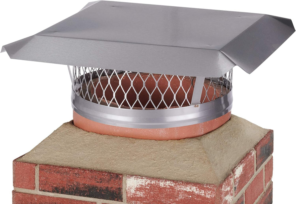 HY-C LC14 Round Stainless Steel Clamp on Single Flue Liner Chimney Cap, 14 Inch, Gray