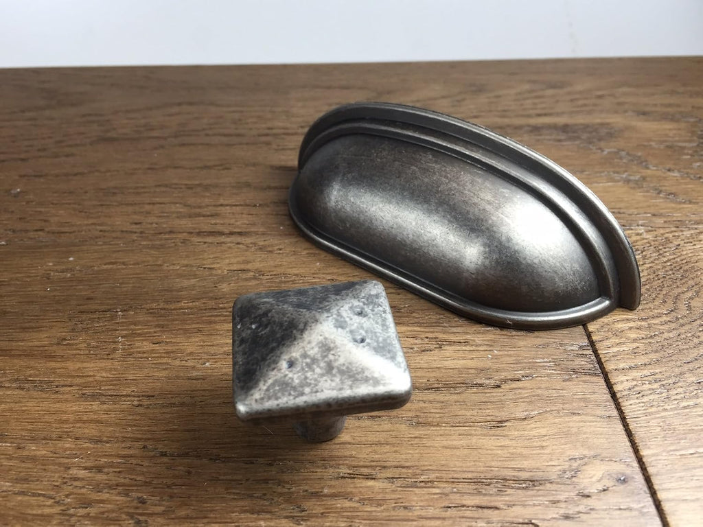Montana Pull Bin Cup Handle Antique Pewter 3' Betweeen Screw Holes New 12 Pull Pack