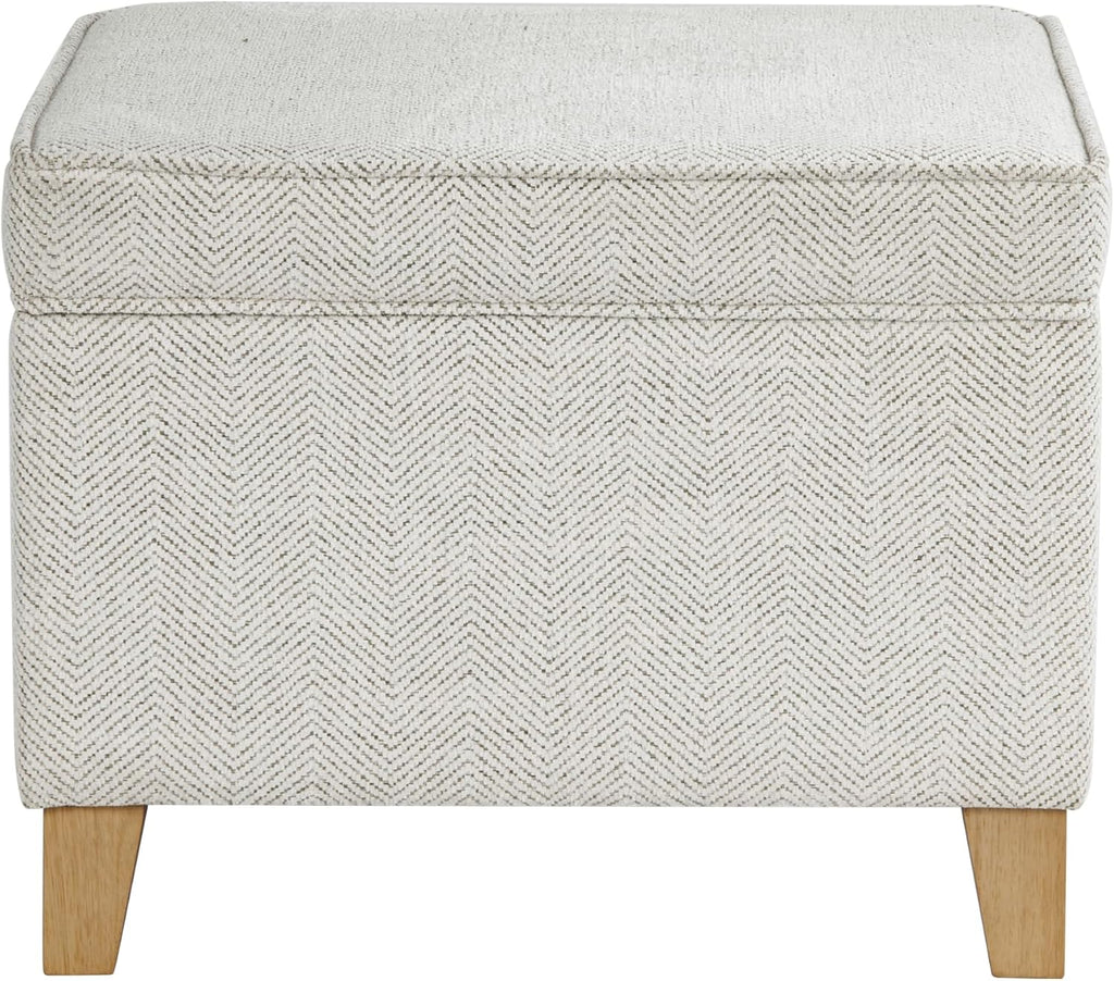 HomePop 24' Medium Storage Ottoman - Cream Chevron Woven