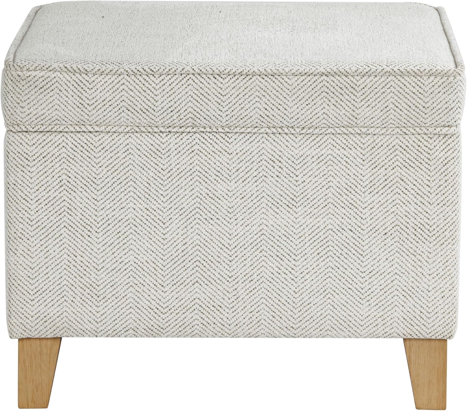 HomePop 24' Medium Storage Ottoman - Cream Chevron Woven
