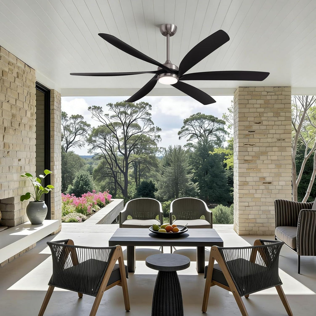 64 Inch Ceiling Fans with Lights,Indoor and Outdoor Modern Ceiling Fans with Lights and Remote,3-Color Light 6-Speed Timing Reversible DC Motor for Bedroom,Living Room,Patio and Kitchen
