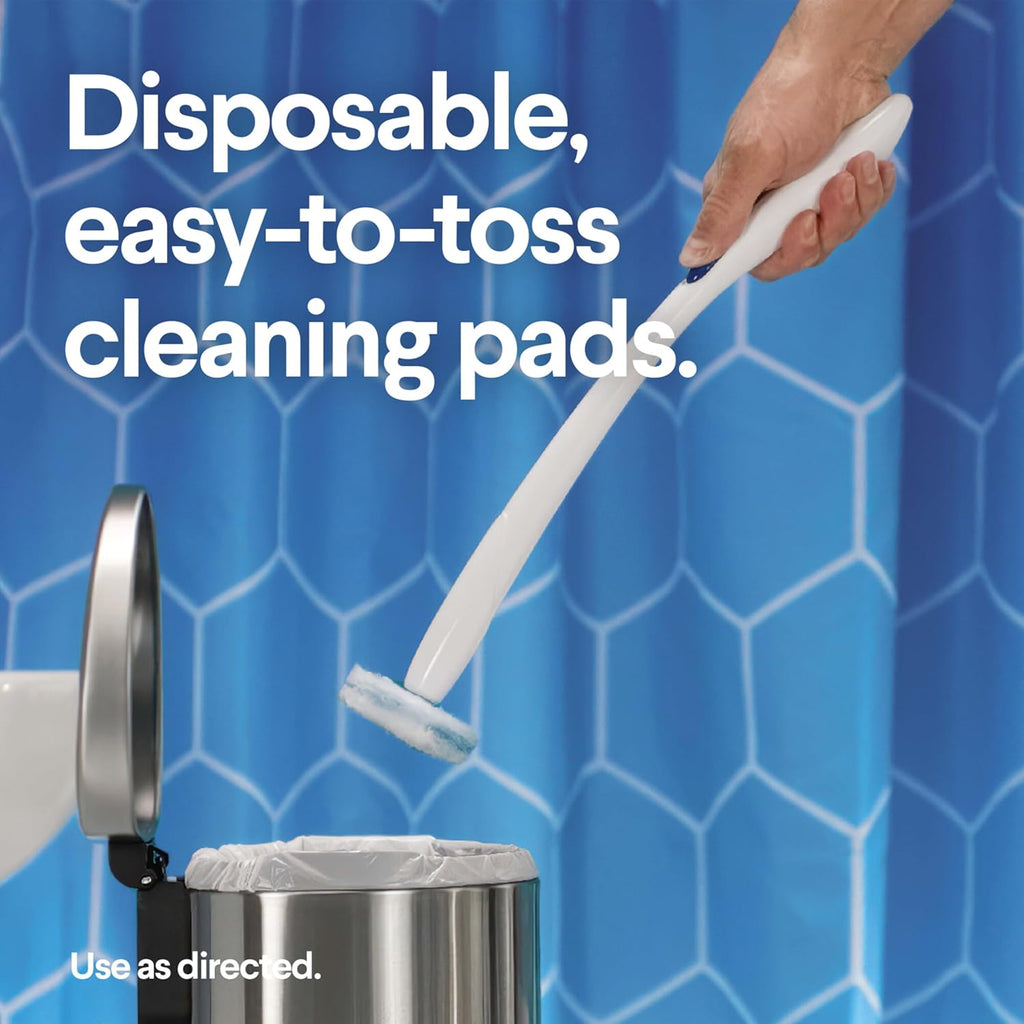 CLOROX ToiletWand Disposable Toilet Cleaning System, Spring Cleaning Essential, ToiletWand, Storage Caddy, and 16 Disinfecting-ToiletWand Scrubbing Pad Refills (Pack of 6)
