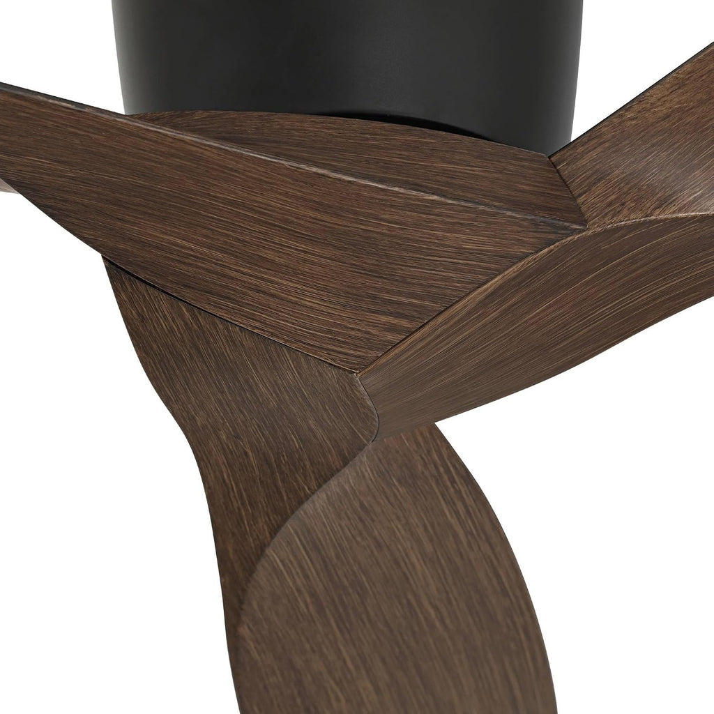 Casa Vieja 56' Tre Black and Walnut Indoor-Outdoor Hugger Ceiling Fan