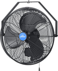 iLiving 18' Wall Mounted Fan - 6360 CFM, 3-Speed, Industrial Grade, Commercial/Residential, Weatherproof Outdoor/Indoor Fan for Garage, Patio, Workshop, Greenhouse | UL Listed, Mist Kit Compatible