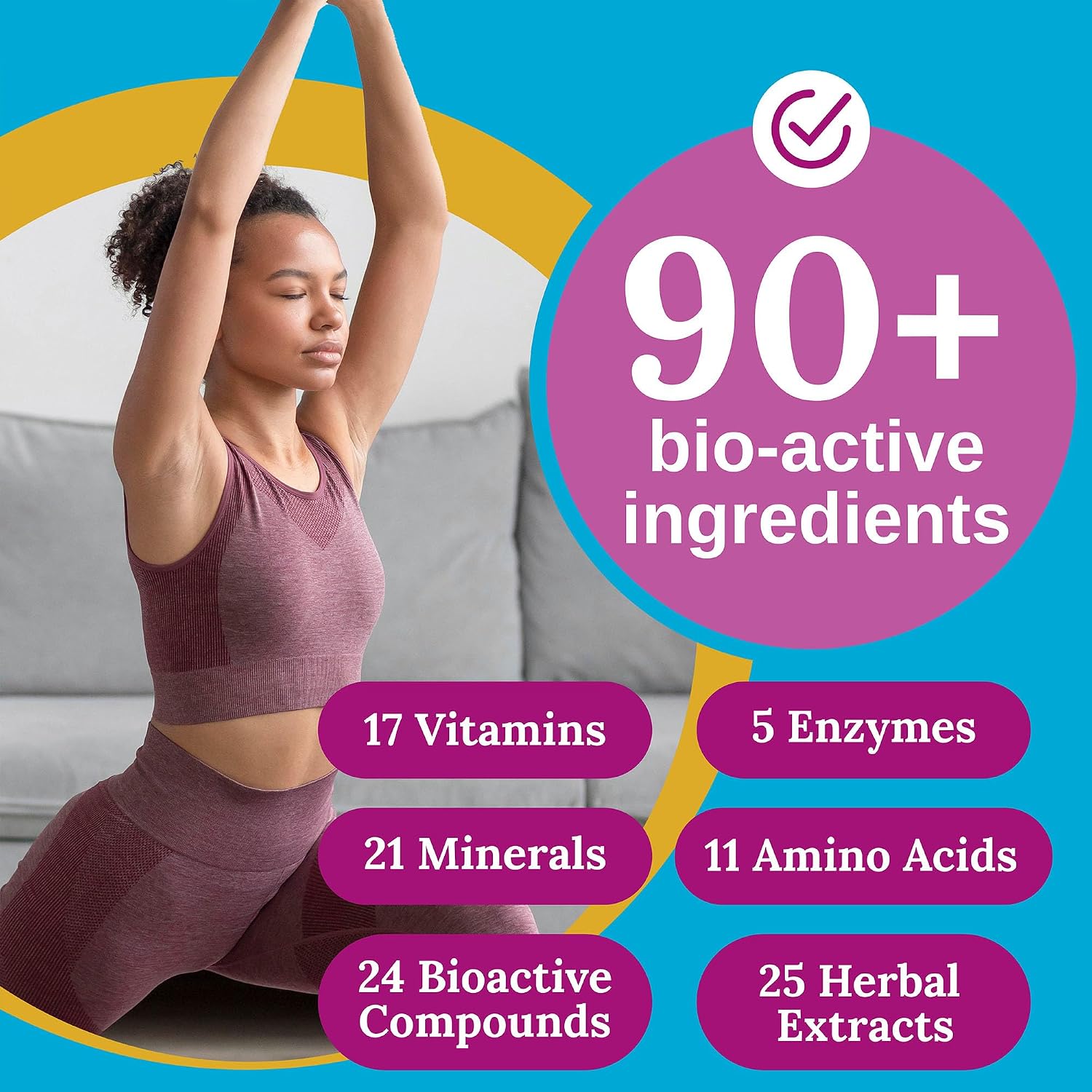 Xtendlife Total Balance Women's Premium Extra Strength Daily Multivitamin & Mineral - 90+ Nutrients for Complete Immune, Heart, Digestive, and Cellular Health - 30 Day Supply