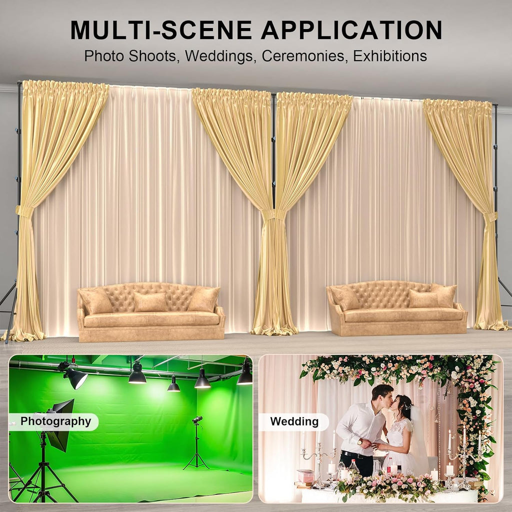 LINCO Backdrop Stand for Parties Heavy Duty Photography Video Studio Background Kit for Wedding Parties Photo Shooting (13x20 ft)