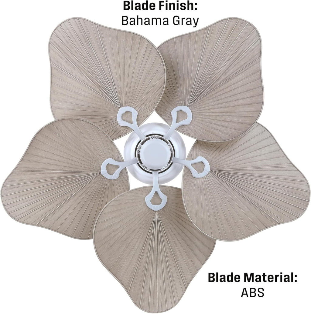 Westinghouse Lighting Oasis Tropical Ceiling Fan, 44 Inch Indoor/Outdoor Ceiling Fan with Remote Control, Matte White Finish, DC Motor