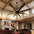 Parrot Uncle 120 Inch Industrial Ceiling Fan without Light, 10 ft Large Commercial Fan for Shop Gym Living Room, High CFM Quiet DC Motor, Remote Control, Reversible 8 Aluminum Blades, Matte Black