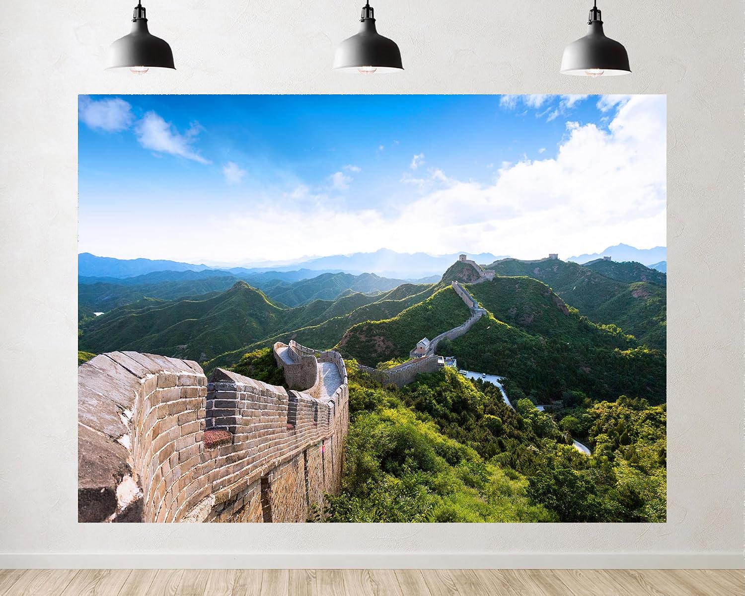 Trykid 20x10ft Ancient Fortification Backdrop Stone Walls Green Mountains Clear Sky Historical Photography Background Cultural Heritage Tapestry Party Decoration Photo Studio Prop Fabric