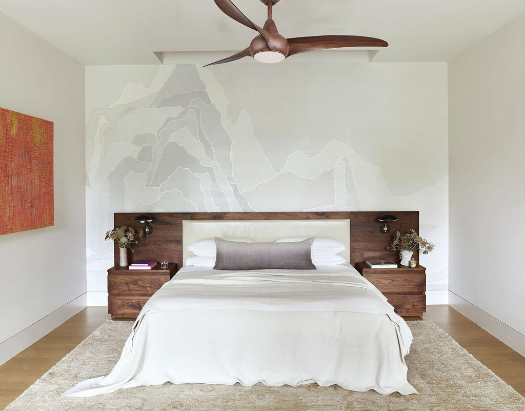 Minka Aire F844-DK Light Wave LED 52' Brown Low Profile Ceiling Fan with Light, Remote Control and 3.5 Inch Downrod