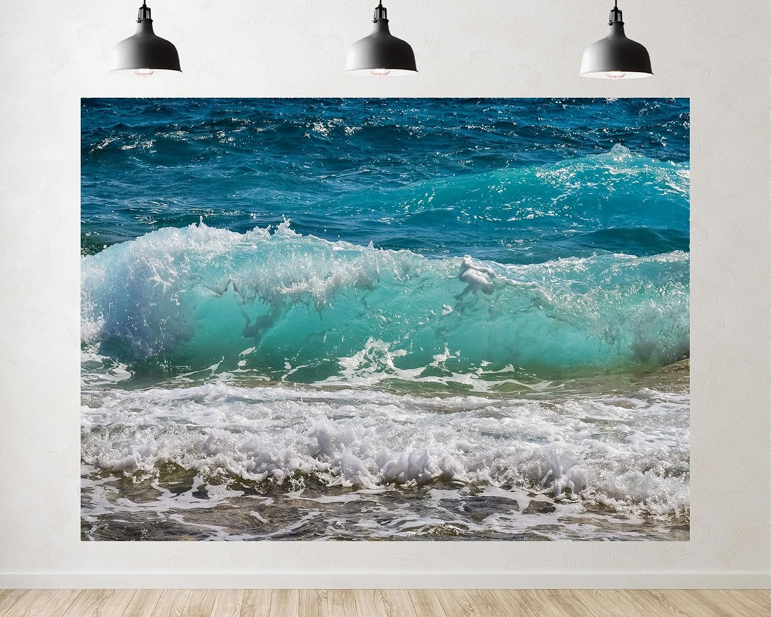 Trykid 20x10ft Turquoise Wave Backdrop Crashing Ocean Foam Clear Water Close Up Photography Background Dynamic Seascape Tapestry Party Decoration Photo Studio Prop Fabric