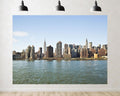 Trykid 20x10ft Urban Skyline Backdrop Manhattan Skyscrapers Riverfront Clear Blue Sky Photography Background Cityscape Travel Shoot Tapestry Party Decoration Photo Studio Prop Fabric