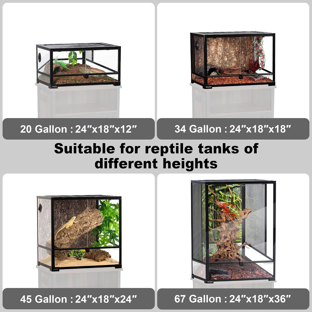 GDLF Terrarium Stand Reptile Tank Stand with Accessories Storage and Power Outlets for 24'Wx18'D Reptile Terrarium