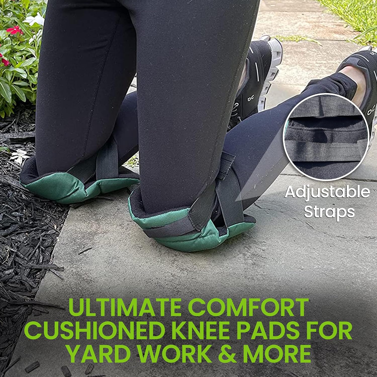 GARDEN GURU Cushioned Gardening Knee Pads with Adjustable Straps - Soft Inner Liner, Ultra Comfort Padding, Garden Kneelers for Yard Work, Household Chores, Roofing, and More - 1 Case (48 Pairs)