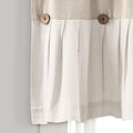 Lush Decor Linen Button Valance | 52'W x 18'L | Farmhouse Style | Coconut Husk Buttons | Pack of 12