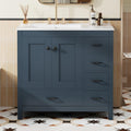 LUMISOL 36 Inch Bathroom Vanity with Sink, Freestanding Bathroom Cabinet with Ceramic Sink, Modern Single Vanity with Soft Close Doors & Drawers for Guest Bath, Master Suite, Rental, Blue
