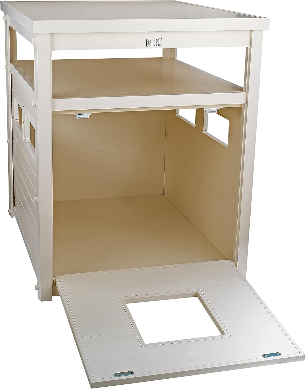 New Age Pet ECOFLEX Litter Loo Standard & Jumbo Sizes, 4 Colors, Moisture and Odor Resistant Enclosure & End Table, No‑Tools Assembly, 10 Year Warranty, Antique White, Jumbo