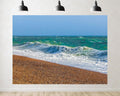 Trykid 20x10ft Turquoise Ocean Waves Backdrop Pebble Beach Clear Blue Sky Photography Background Coastal Adventure Surfing Event Tapestry Party Decoration Photo Studio Prop Fabric