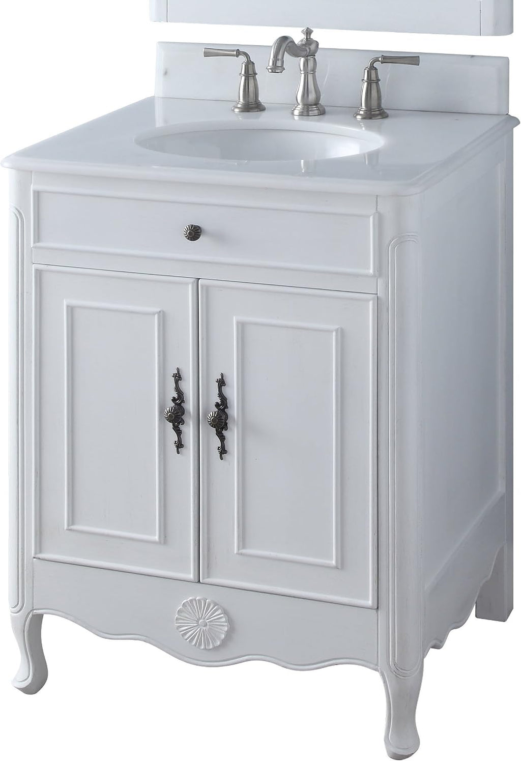 26' Daleville Antique White Shabby Chic Bathroom Sink Vanity 838AW