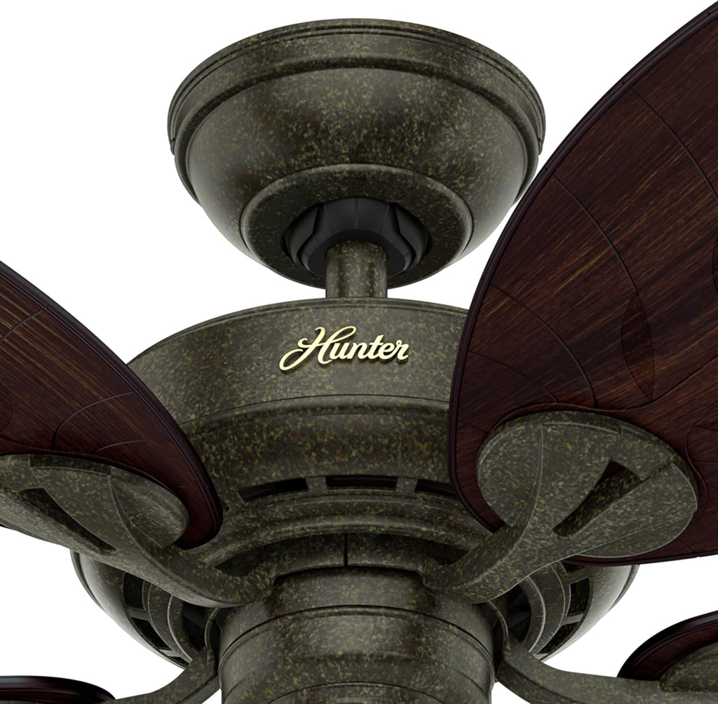 Hunter Fan 54 inch Contemporary Provencal Gold Outdoor Ceiling Fan and Pull Chain (Renewed)
