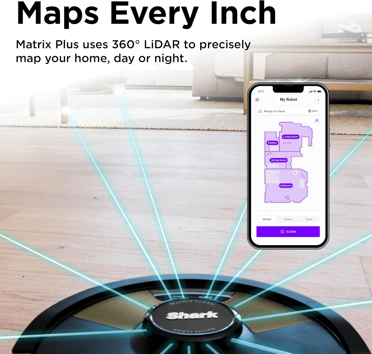 Shark Matrix Plus 2in1 Robot Vacuum & Mop with Sonic Mopping, Matrix Clean, Home Mapping, HEPA Bagless Self Empty Base, CleanEdge, for Pet Hair, WiFi, Compatible with Alexa, Black/Gold (AV2613WA)