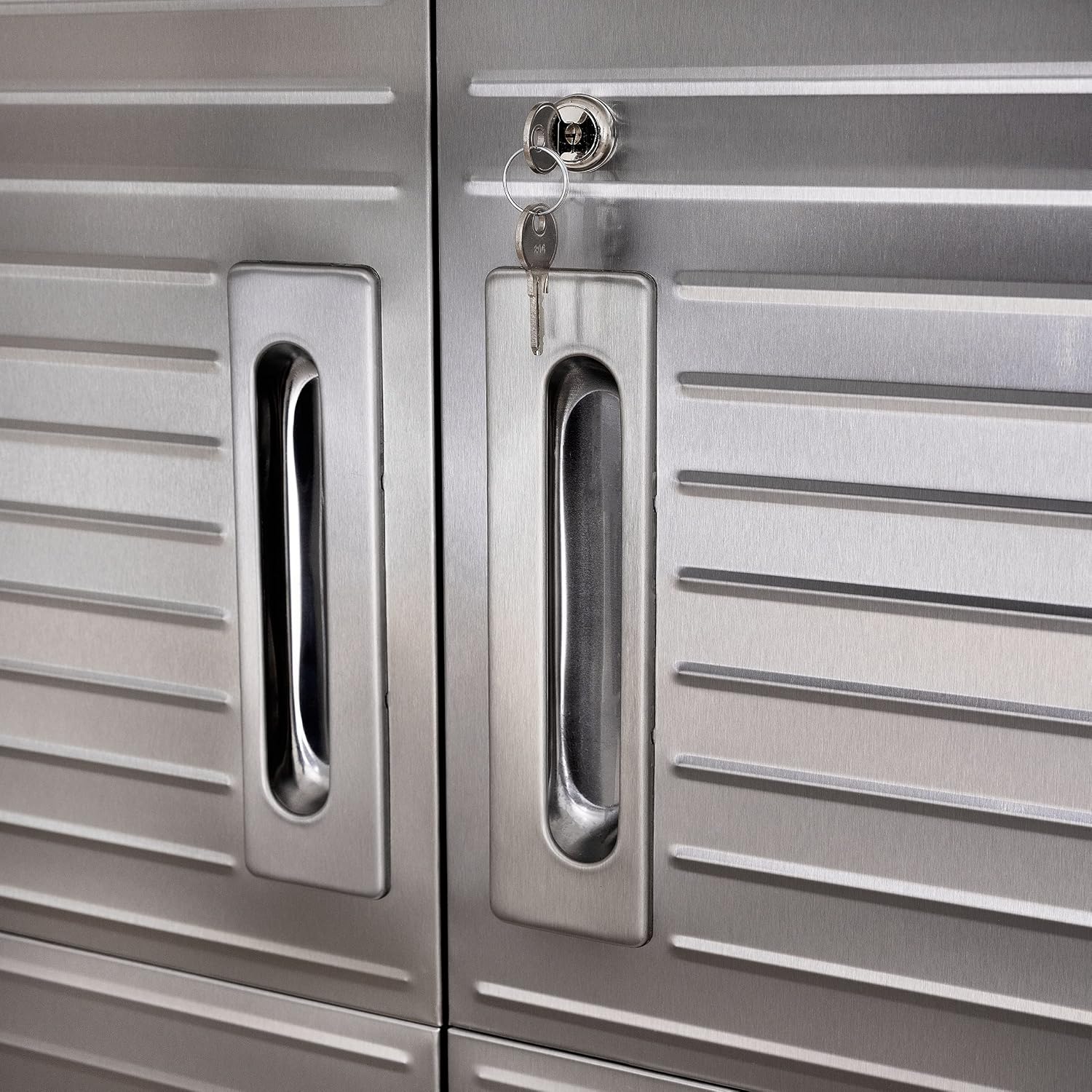 Seville Classics UltraHD Solid Steel Rolling Lockable Metal Storage Cabinet Locker Organizer, w/Adjustable Shelves for Garage, Warehouse, Office, Classroom, Graphite, 36' W x 18' D x 72' H